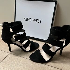Nine West Black Heels Strappy Stiletto Design